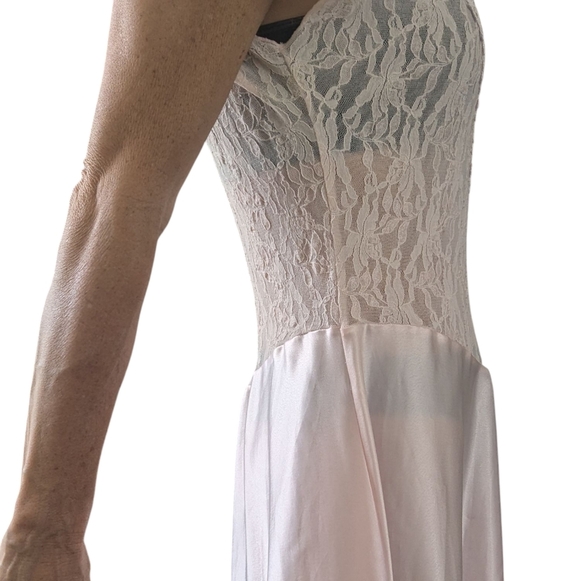 Vintage Cinema Etoile Pink Soft Nylon Lace Bodice Ballet Midi Fairy Nightgown - Picture 6 of 9